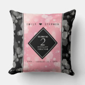 Coussin Anniversaire Mariage élégant du 2e Rose Quartz (Recto)
