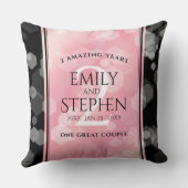 Coussin Anniversaire Mariage élégant du 2e Rose Quartz (Verso)