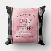 Coussin Anniversaire Mariage élégant du 2e Rose Quartz (Recto)