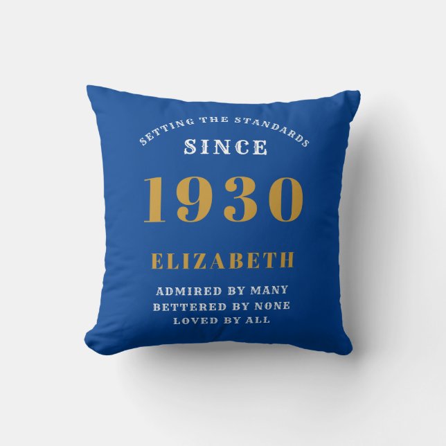 Coussin Anniversaire personnalisé 1930 Ajouter votre nom B (Recto)