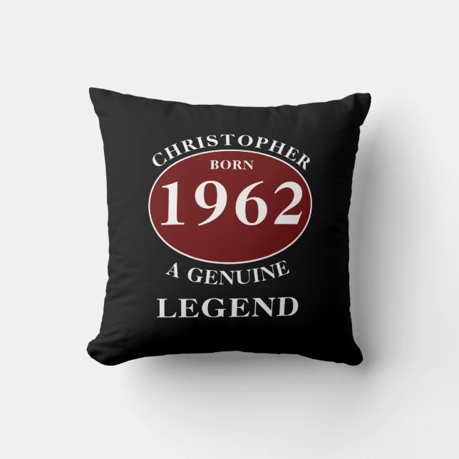 Coussin Anniversaire personnalisé Ajouter le nom Année Née (Recto)