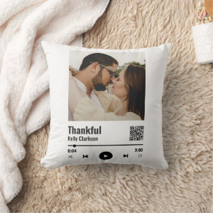Coussin Anniversaire Personnalisé de Spotify Couple Photo