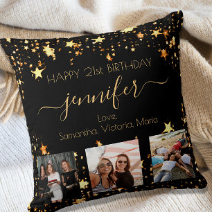 Coussin Anniversaire photo personnalisée meilleur ami noir