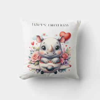 Coussin Anniversaire Pilote Rhinocéros