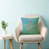 Coussin Anniversaire Turquoise du Mariage du coton de 2 an (Chaise)