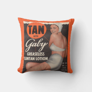 Coussin Annonce de Gaby Suntan 1950