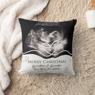Coussin Annonce de grossesse aux grands-parents par échogr