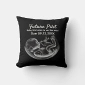 Coussin Annonce de grossesse Future Pilote Humour Aviation (Recto)