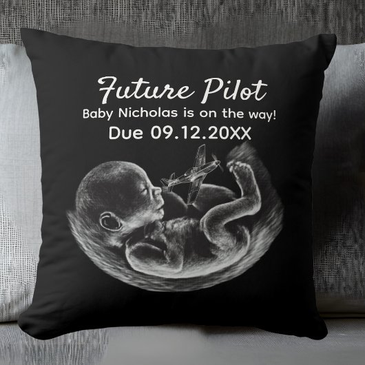Coussin Annonce de grossesse Future Pilote Humour Aviation