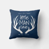 Coussin Annonce de la grotte de bébé garçon bleu mignon (Verso)
