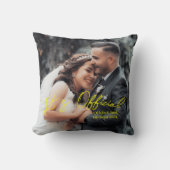 Coussin Annonce de mariage officiellement liée (Recto)