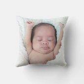 Coussin Annonce de naissance de bébé avec photo en or mode (Verso)