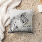 Coussin Annonce de naissance de bébé avec photo et statist (Couverture)