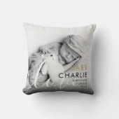 Coussin Annonce de naissance de bébé avec photo et statist (Recto)