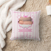 Coussin Annonce de naissance de bébé fille (Couverture)