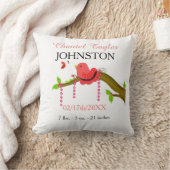 Coussin Annonce de naissance de bébé oiseau (Couverture)