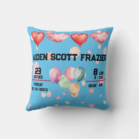 Coussin Annonce de naissance réversible/Personnalisable (Verso)