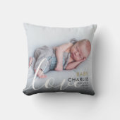 Coussin Annonce de Statistiques de Naissance de Bébé Photo (Recto)