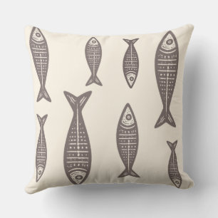Coussin Anouke Poisson Côtiers / Bois Flotté Taupe