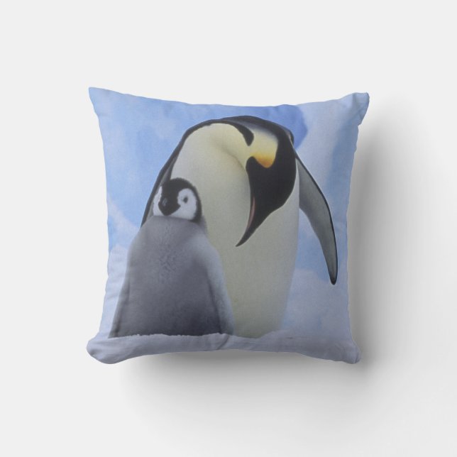 Coussin Antarctique. Pingouins empereurs et poussins (Recto)