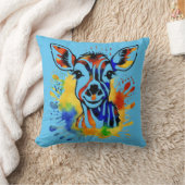 Coussin Antélope colorée à l'aquarelle amusante (Couverture)
