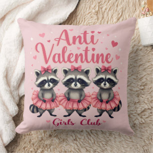 Coussin Anti Valentine's Day Funny Raccoon Cute Kawaii