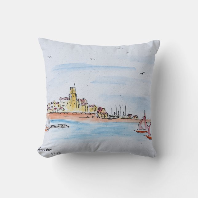 Coussin Antibes sur la Méditerranée, France (Recto)