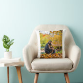 Coussin Antics d'automne : singes en jeu (Chaise)