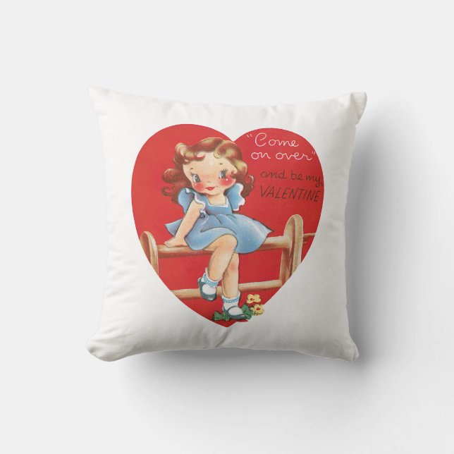 Coussin Antique Coeur de la Saint Valentin (Recto)