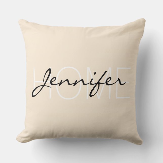 Coussin Antique couleur blanche maison monogramme (Recto)