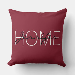 Coussin Antique couleur rubis maison monogramme