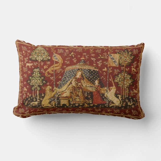 Coussin antique de regard de tapisserie (Recto)
