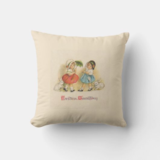 Coussin Antique Enfants Rabat Art de Pâques (Recto)