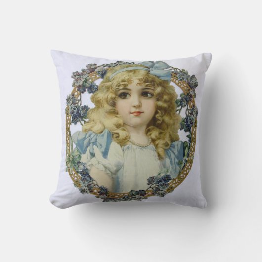 Coussin Antique Petite fille Portrait enfant Beau (Recto)