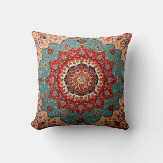 Coussin Antique Rouge Turquoise Oriental Turc Turc Kilim R