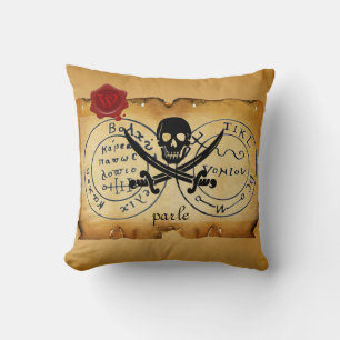 COUSSIN ANTIQUE TALISMAN / PIRATES CARTE DU TRÉSOR SCEAU D