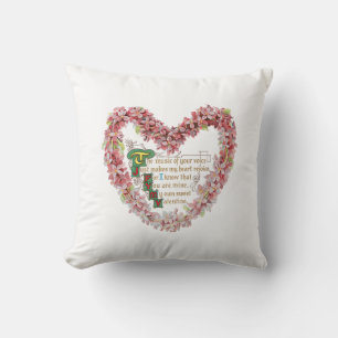 Coussin Antique Valentine Bouquet Coeur