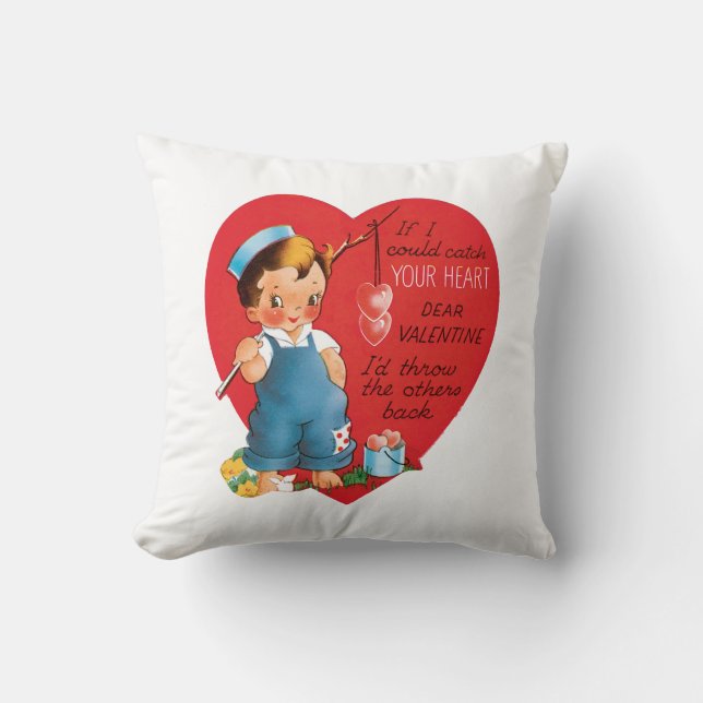 Coussin Antique Valentine Coeur garçon (Recto)