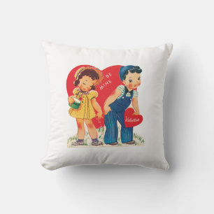 Coussin Antique Valentine Couple Heart