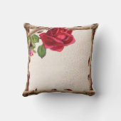 Coussin Antique victorienne vintage ancienne rose rustique (Verso)