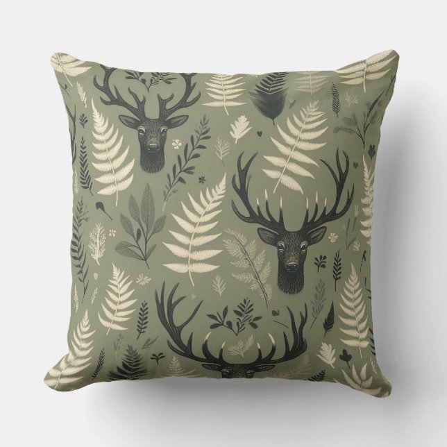 Coussin Antlers & Fermes de cerfs (Recto)
