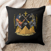 Coussin Anubis Égyptien Dieu Ra Ankh OEil De Horus Pyramid (Couverture)