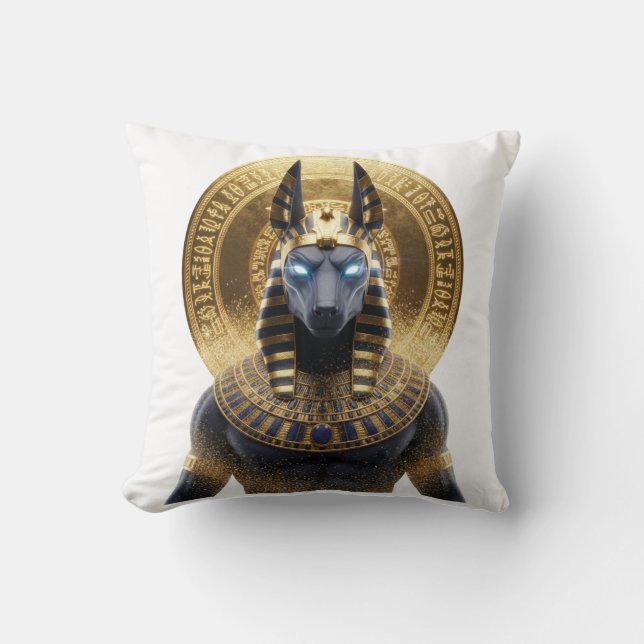 Coussin Anubis Jackal Pillow | Ancient Egyptian God Decora (Recto)