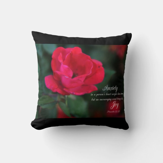 Coussin Anxiété - couplet de joie des proverbes avec Rose  (Recto)