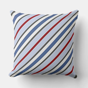 Coussin apaisant bleu avec rayure rouge
