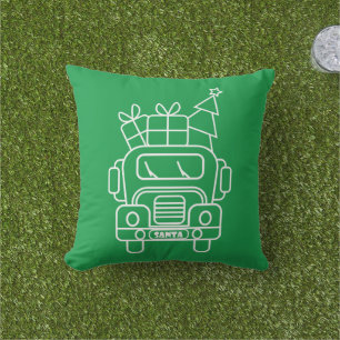 Coussin Aperçu camion de Noël Père Noël voiture vue avant
