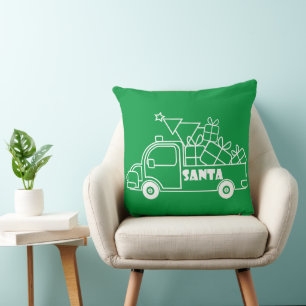 Coussin Aperçu camion de Noël Père Noël vue côté voiture