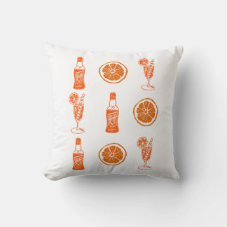 Coussin Aperol Spritz Jeter Pillow Linocut Design