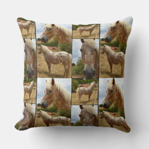 Coussin Appaloosa Horse, Photo Collage Big Throw Cushion.