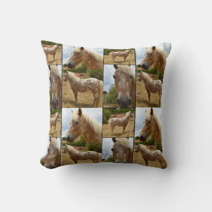 Coussin Appaloosa Horse, Photo Collage Throw Cushion.